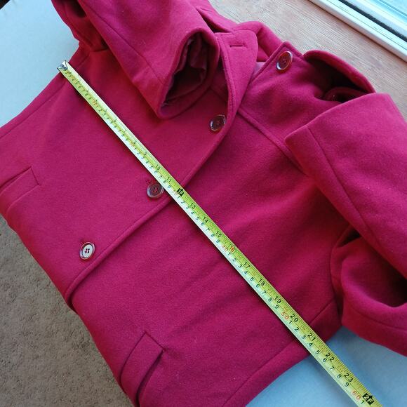 Collection by Gallery Little Red Riding Hooded Peacoat Large wool blend buttons - Picture 10 of 14